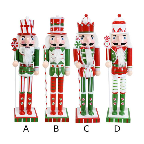 Christmas Elves Nutcracker Wood Peppermint Candy (4 Styles) - 38cm Christmas Elves Nutcracker Wood Peppermint Candy (4 Styles) - 38cm