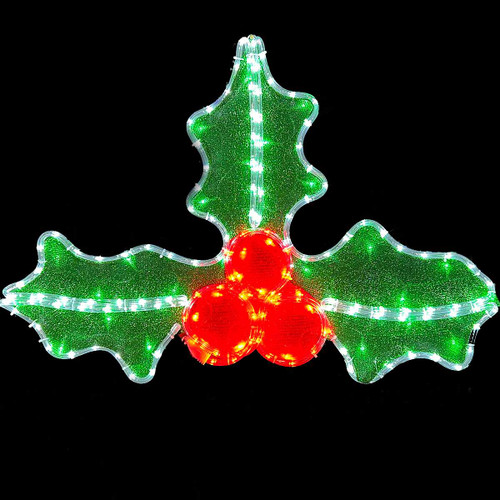 Christmas Elves LED Tinsel Christmas Holly Ropelight Motif
