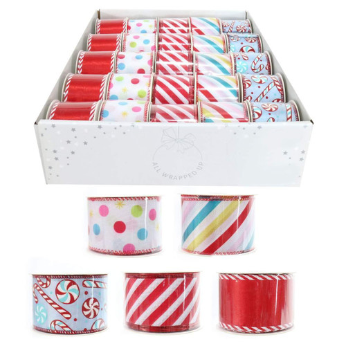 Christmas Elves Candyland Ribbon (5 Designs) - 60mm x 2.7m Christmas Elves Candyland Ribbon (5 Designs) - 60mm x 2.7m