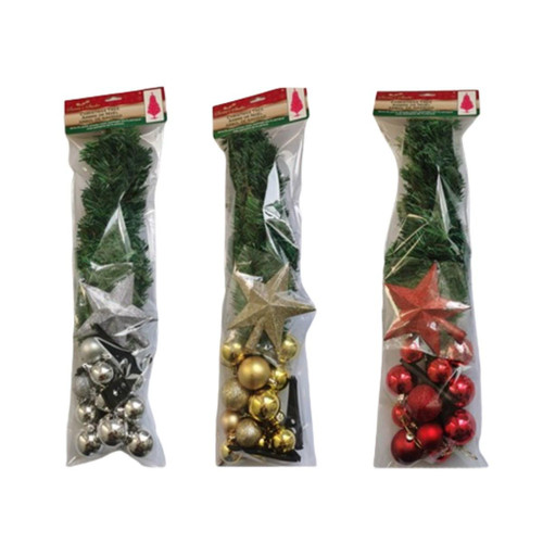Christmas Elves Christmas Tree with Baubles and Star Tree Topper (3 Colours) - 49.5cm Christmas Elves Christmas Tree with Baubles and Star Tree Topper (3 Colours) - 49.5cm