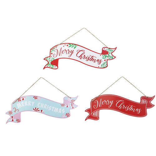 Christmas Elves Merry Christmas Scroll Banner (3 Styles) - 38cm Christmas Elves Merry Christmas Scroll Banner (3 Styles) - 38cm