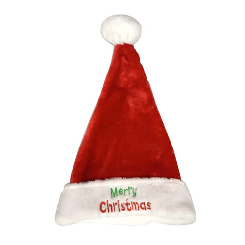 Christmas Elves Merry Christmas Plush Santa Hat - 48cm Christmas Elves Merry Christmas Plush Santa Hat - 48cm