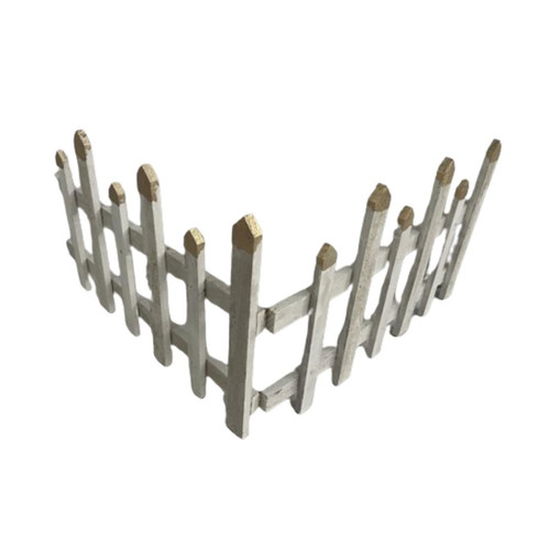 Christmas Elves White Wooden Picket Fence - 96cm Christmas Elves White Wooden Picket Fence - 96cm