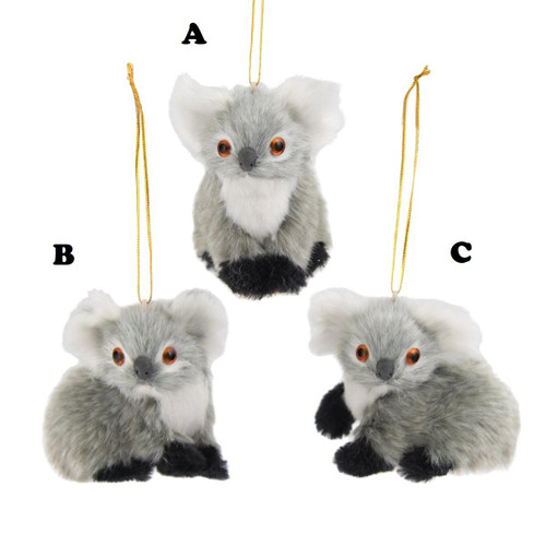 Christmas Elves Faux Fur Koala Hanging Decoration (3 Styles) - 8.5cm Christmas Elves Faux Fur Koala Hanging Decoration (3 Styles) - 8.5cm