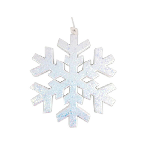 Christmas Elves Silver Glitter Foam Snowflake - 19cm Christmas Elves Silver Glitter Foam Snowflake - 19cm