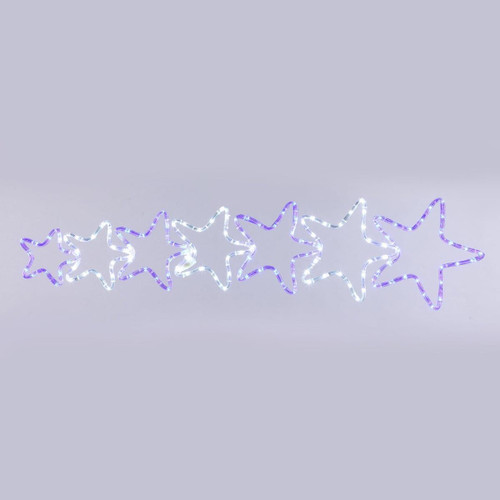 Christmas Elves 7 Star LED Ropelight Motif White Blue - 121cm Christmas Elves 7 Star LED Ropelight Motif White Blue - 121cm