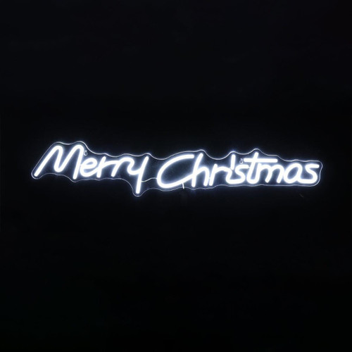 Christmas Elves Merry Christmas Neon Sign White - 80cm Christmas Elves Merry Christmas Neon Sign White - 80cm