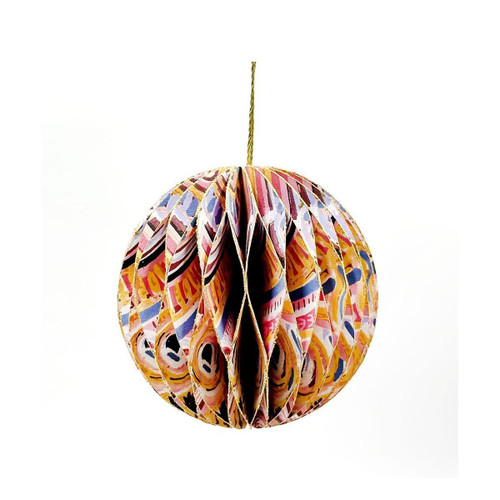 Christmas Elves Aboriginal Honeycomb Christmas Bauble (CVA747) 