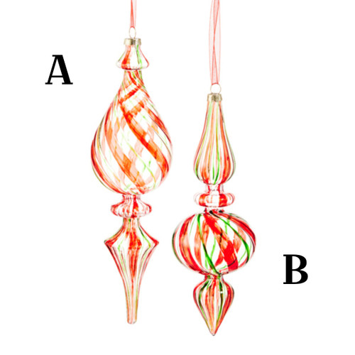 Swirl Glass Finial Ornaments Swirl Glass Finial Ornaments