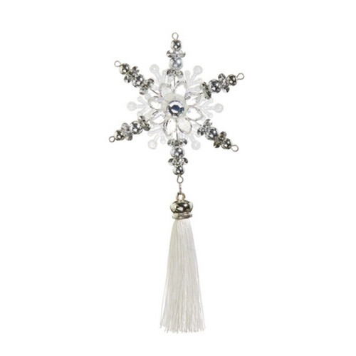 Glittering Snowflake Tassel Hanging Ornament Glittering Snowflake Tassel Hanging Ornament