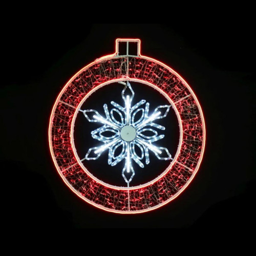 LED Neon Flex Bauble – Red & White Melting Snowflake Light Ornament LED Neon Flex Bauble – Red & White Melting Snowflake Light Ornament