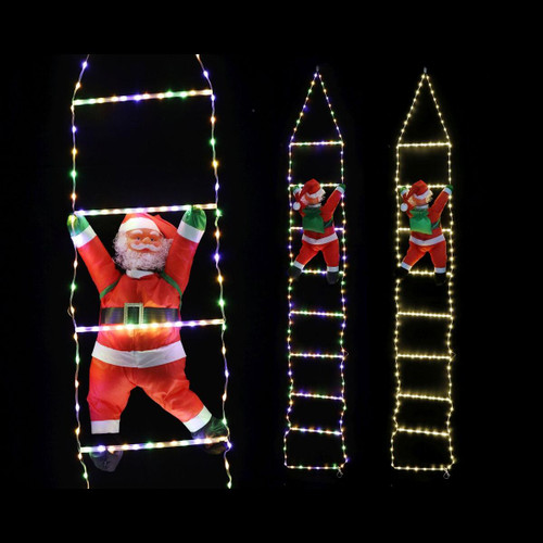 LED Ladder with Santa