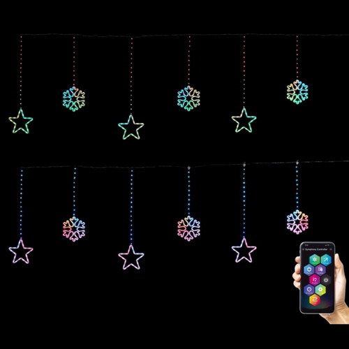 Stars and Snowflakes App-Controlled LED Curtain Stars and Snowflakes App-Controlled LED Curtain