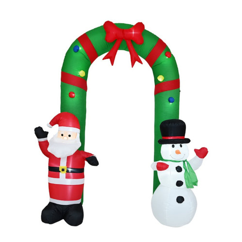 Santa and Snowman Welcome Inflatable Arch Santa and Snowman Welcome Inflatable Arch