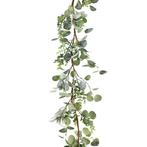 Faux Eucalyptus Garland Silver Dollar Leaves for Holiday Styling Faux Eucalyptus Garland Silver Dollar Leaves for Holiday Styling