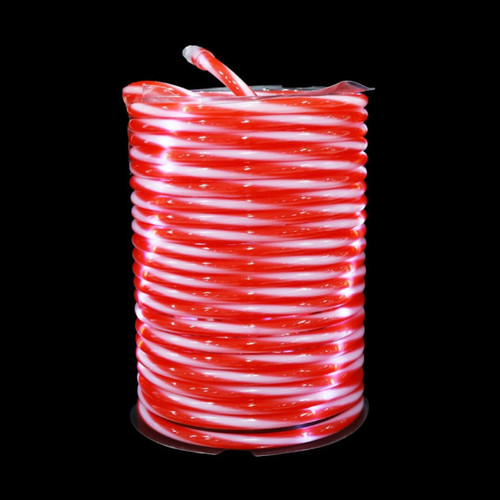 Solar-Powered Peppermint Swirl LED Ropelight Solar-Powered Peppermint Swirl LED Ropelight