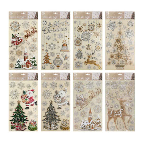 Christmas Elves Metallic Puffy Christmas Wall Stickers