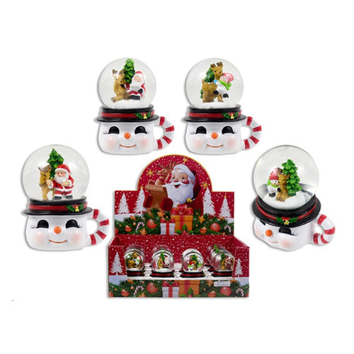 Waterball Snowglobe with Snowman Face Mug Base