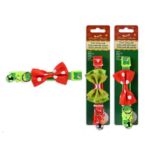Christmas Elves Cat Collar with Bow Tie Christmas Elves Cat Collar with Bow Tie