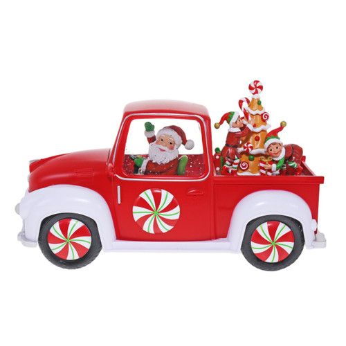 Red Candy Ute Décor with Santa and Elves
