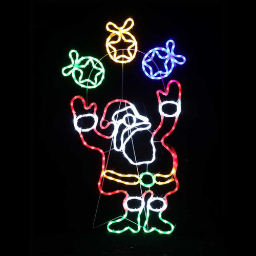 Ropelight Juggling Santa Christmas Silhouette