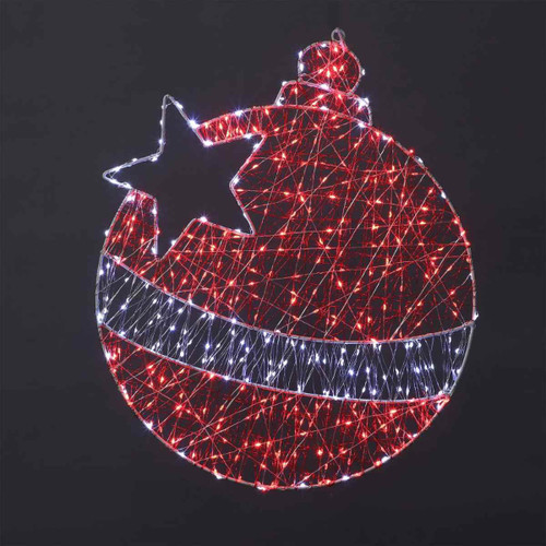 Red and White Micro LED Bauble Light