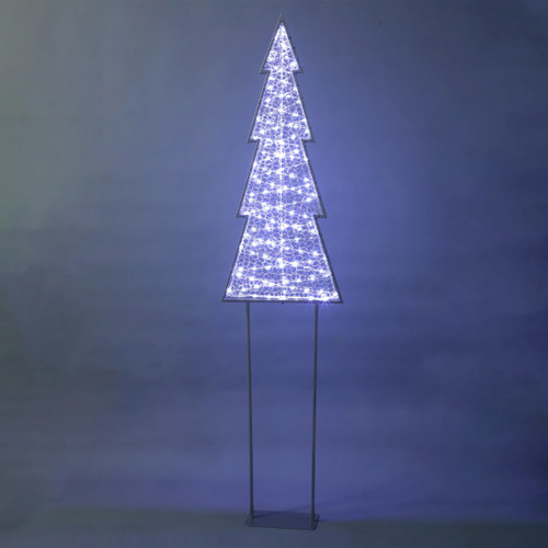 Large 2D Mesh LED Christmas Tree with Twinkle - White
