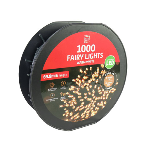 1000pc LED Warm White Fairy Lights on Reel