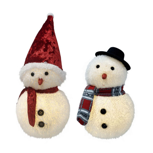 Fluffy Glow Snowman – Soft Plush LED Christmas Decoration