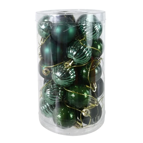 Dark Green Baubles (Pack of 25) - 40mm