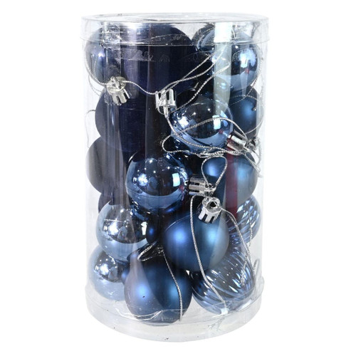 Navy Blue Baubles (Pack of 25) - 40mm