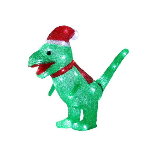 3D Spun Acrylic T-Rex Festive Statue