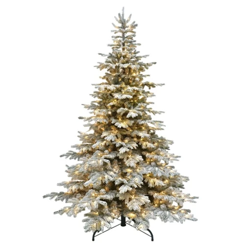 Premium 10ft Flocked Matlock LED Christmas Tree – Warm White Glow