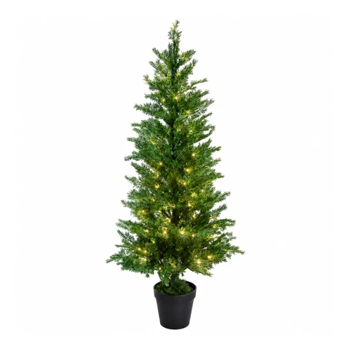 5FT Potted Conifer Pre-Lit LED Christmas Tree