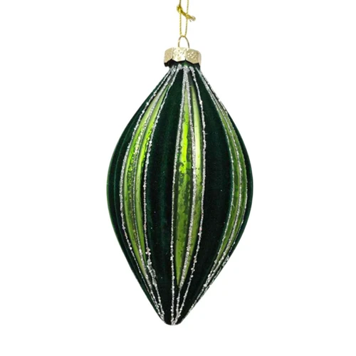 Green Two-Tone Glass Teardrop