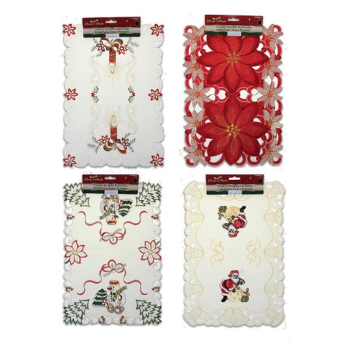 Embroidered Christmas Placemat & Small Table Runner