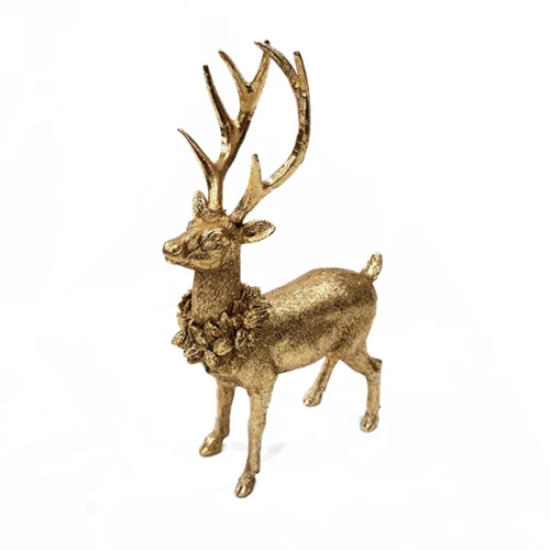 Gilded Gold Standing Reindeer Figurine