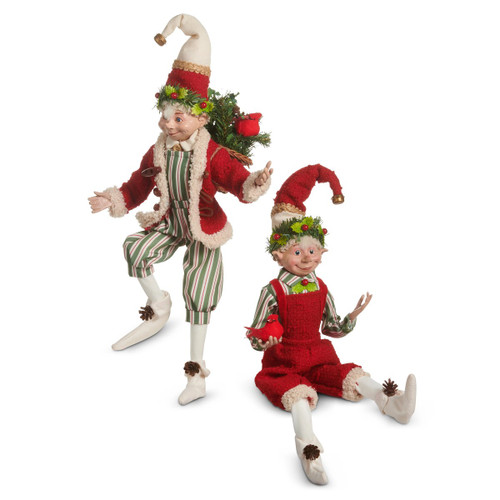 Posable Yuletide Elf Statue with Jingle Bell Hat (2 Styles)