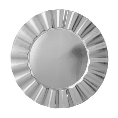 Deluxe Metallic Silver Fluted Wave Rim Charger Plate