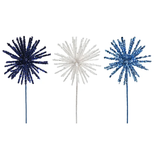Glitter Sparkler Burst Christmas Floral Pick Spray (3 Styles)