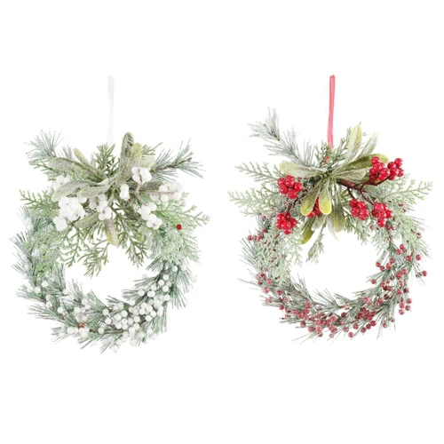 Mini Icy Frosted Berry Wreath Hanging Decor (2 Styles)