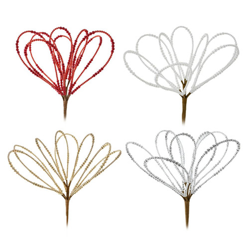 Beaded Wire Loop Petal Spray Pick (4 Colours)