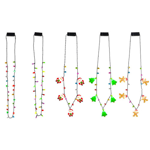 LED Light-Up Flashing Christmas Bulb & Character Necklace (5 Styles)