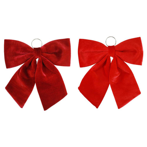 Plush Velvet Hanging Door Bow with Metal Ring (2 Colours)