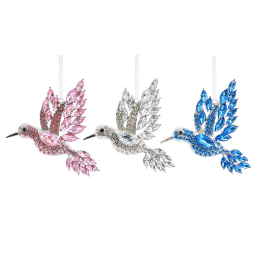 Jewelled Hummingbird Christmas Tree Hanging Ornament (3 Colours)