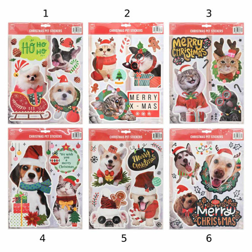Funky Christmas Pet Window Stickers - 6 Styles