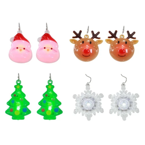 Light-Up Flashing Christmas Earrings - 4 Styles