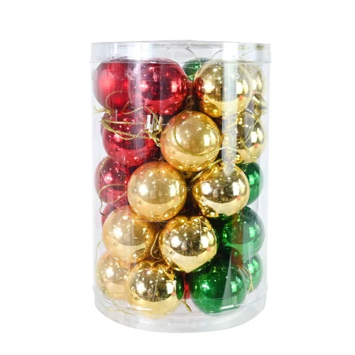 Traditional Red Green Gold Christmas Baubles