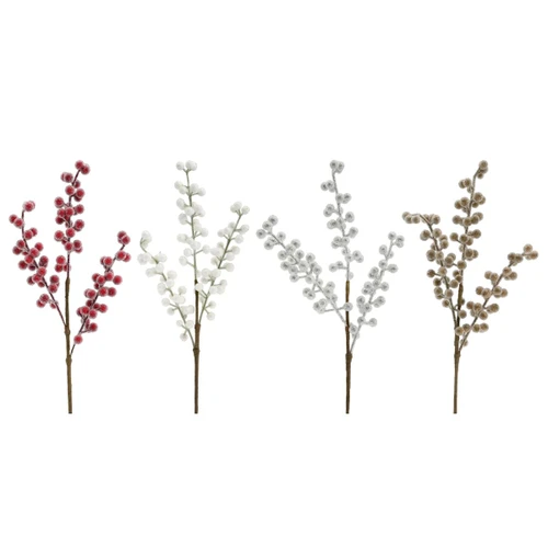Frosted Frozen Berry Christmas Floral Pick - 4 Styles
