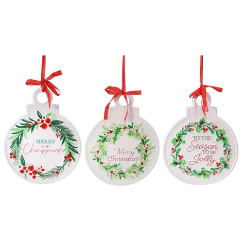 Hanging Metal Berry Wreath Bauble Plaque  - 3 Styles